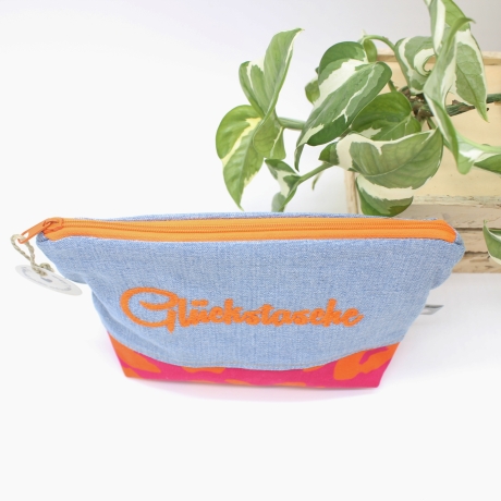 Universal-/Kosmetiktasche bestickt Glückstasche Handmade Unikat