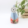 Universal-/Kosmetiktasche bestickt Reiseapotheke Blumen Handmade