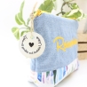 Universal-/Kosmetiktasche bestickt Reiseapotheke Palmen Handmade