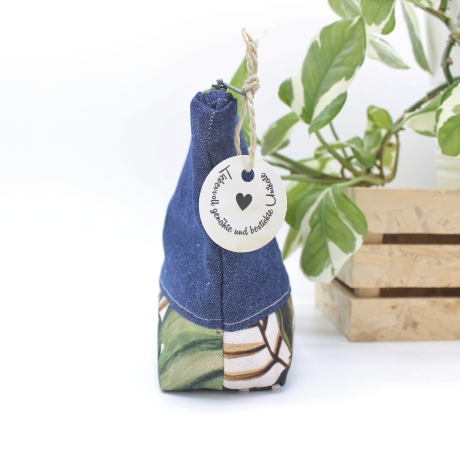 Universal-/Kosmetiktasche bestickt Reiseapotheke Palmen Handmade