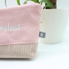 Bestickte Universaltasche Rosa „Lebenslust“ Sommerlich Handmade