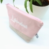 Bestickte Universaltasche Rosa „Lebenslust“ Sommerlich Handmade
