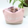 Bestickte Universaltasche Rosa „Lebenslust“ Sommerlich Handmade