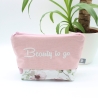 Bestickte Universaltasche Rosa „Beauty to go“ Handmade genäht
