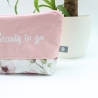 Bestickte Universaltasche Rosa „Beauty to go“ Handmade genäht