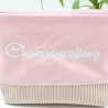 Bestickte Universaltasche Rosa „Chaosverwaltung“ Handmade genäht