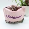 Bestickte Universaltasche Rosa „Mädelskram“ Lila Handmade genäht