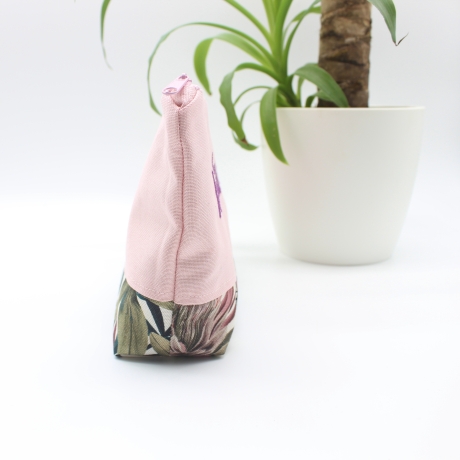 Bestickte Universaltasche Rosa „Mädelskram“ Lila Handmade genäht