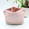 Bestickte Universaltasche Rosa „Mermaid“ Handmade genähtes Unikat