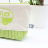Bestickte Universaltasche Beige „Camper“ Handmade Unikat