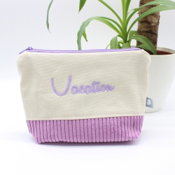 Bestickte Universaltasche Beige „Vacation“ Handmade Unikat