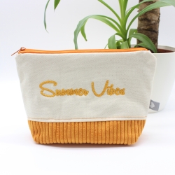 Bestickte Universaltasche Beige „Summer Vibes“ Handmade Unikat