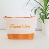 Bestickte Universaltasche Beige „Summer Vibes“ Handmade Unikat