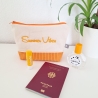 Bestickte Universaltasche Beige „Summer Vibes“ Handmade Unikat