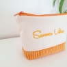 Bestickte Universaltasche Beige „Summer Vibes“ Handmade Unikat