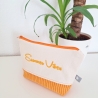 Bestickte Universaltasche Beige „Summer Vibes“ Handmade Unikat