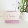 Bestickte Universaltasche Beige „Vacation“ Handmade Unikat