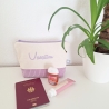 Bestickte Universaltasche Beige „Vacation“ Handmade Unikat