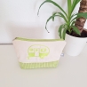 Bestickte Universaltasche Beige „Camper“ Handmade Unikat