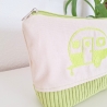 Bestickte Universaltasche Beige „Camper“ Handmade Unikat