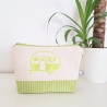 Bestickte Universaltasche Beige „Camper“ Handmade Unikat