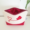 Bestickte Universaltasche Beige „Ahoi“ Handmade Unikat