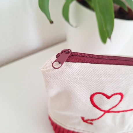 Bestickte Universaltasche Beige „Ahoi“ Handmade Unikat