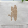 Bestickte Universaltasche Beige„Surfer Girl“ Sommerlich handmade