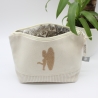 Bestickte Universaltasche Beige„Surfer Girl“ Sommerlich handmade