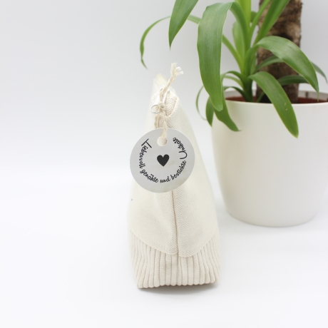 Bestickte Universaltasche Beige„Surfer Girl“ Sommerlich handmade