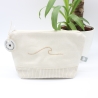 Bestickte Universaltasche Beige „Welle“ Handmade Unikat