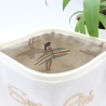 Bestickte Universaltasche Beige „Surfer Girl“ Handmade Unikat