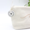 Bestickte Universaltasche Beige „Welle“ Handmade Unikat