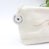 Bestickte Universaltasche Beige „Welle“ Handmade Unikat