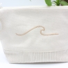 Bestickte Universaltasche Beige „Welle“ Handmade Unikat