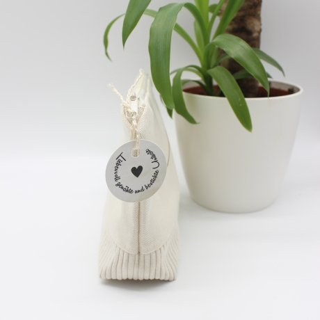 Bestickte Universaltasche Beige „Welle“ Handmade Unikat