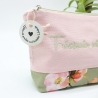 Bestickte Kosmetiktasche Rosa „Friseurin mit ♥“ - handmade Unikat