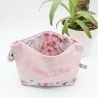 Bestickte Kosmetiktasche Rosa „Beauty Bag“ handgenähtes Unikat