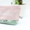 Bestickte Universaltasche Rosa „Wanderlust“ handgenähtes Unikat