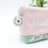 Bestickte Universaltasche Rosa „Wanderlust“ handgenähtes Unikat