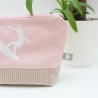 Bestickte Universaltasche Rosa „Surfer Girl“ Sommerlich handmade