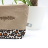 Bestickte Universaltasche Braun „Chaosqueen“ Leoprint Handmade