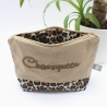 Bestickte Universaltasche Braun „Chaosqueen“ Leoprint Handmade