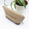 Bestickte Universaltasche Braun „Chaosqueen“ Leoprint Handmade