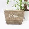 Bestickte Universaltasche Braun „Gedöns“ Dackel Handmade