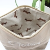 Bestickte Universaltasche Braun „Gedöns“ Dackel Handmade