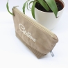Bestickte Universaltasche Braun „Gedöns“ Dackel Handmade