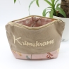 Bestickte Universaltasche Braun „Krimskrams“ Blumen Handmade