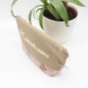 Bestickte Universaltasche Braun „Krimskrams“ Blumen Handmade