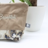 Bestickte Universaltasche Braun „You're Beautiful“ Handmade